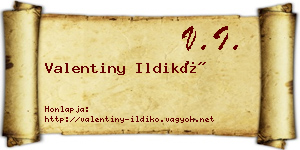 Valentiny Ildikó névjegykártya